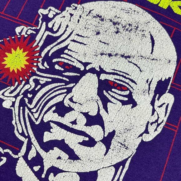 VTG 80s Star Trek Borg Jean Luc Picard Shirt Fits Medium Purle Single Stitch Tee - Picture 6 of 14